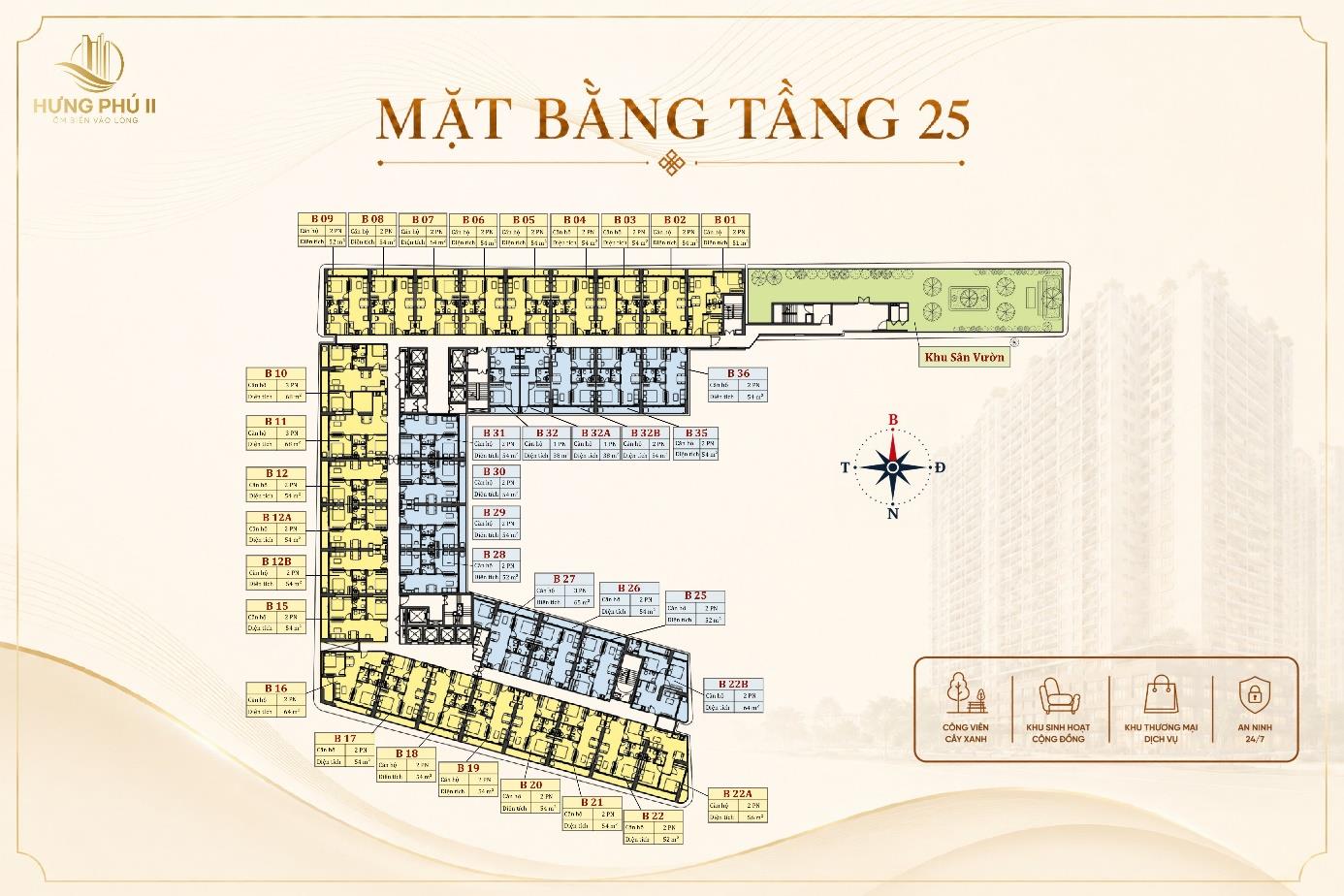 Mặt bằng tầng 25