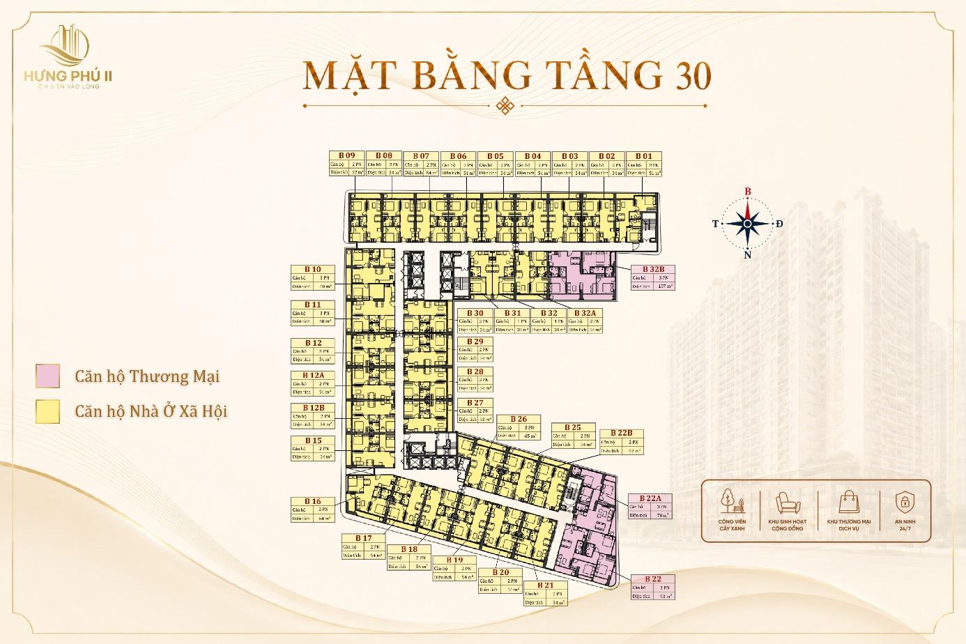 Mặt bằng tầng 30